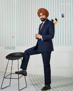 Royal Blue Pinstripe Double-Breasted Suit