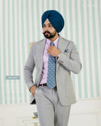 Silver Grey Pinstripe Suit