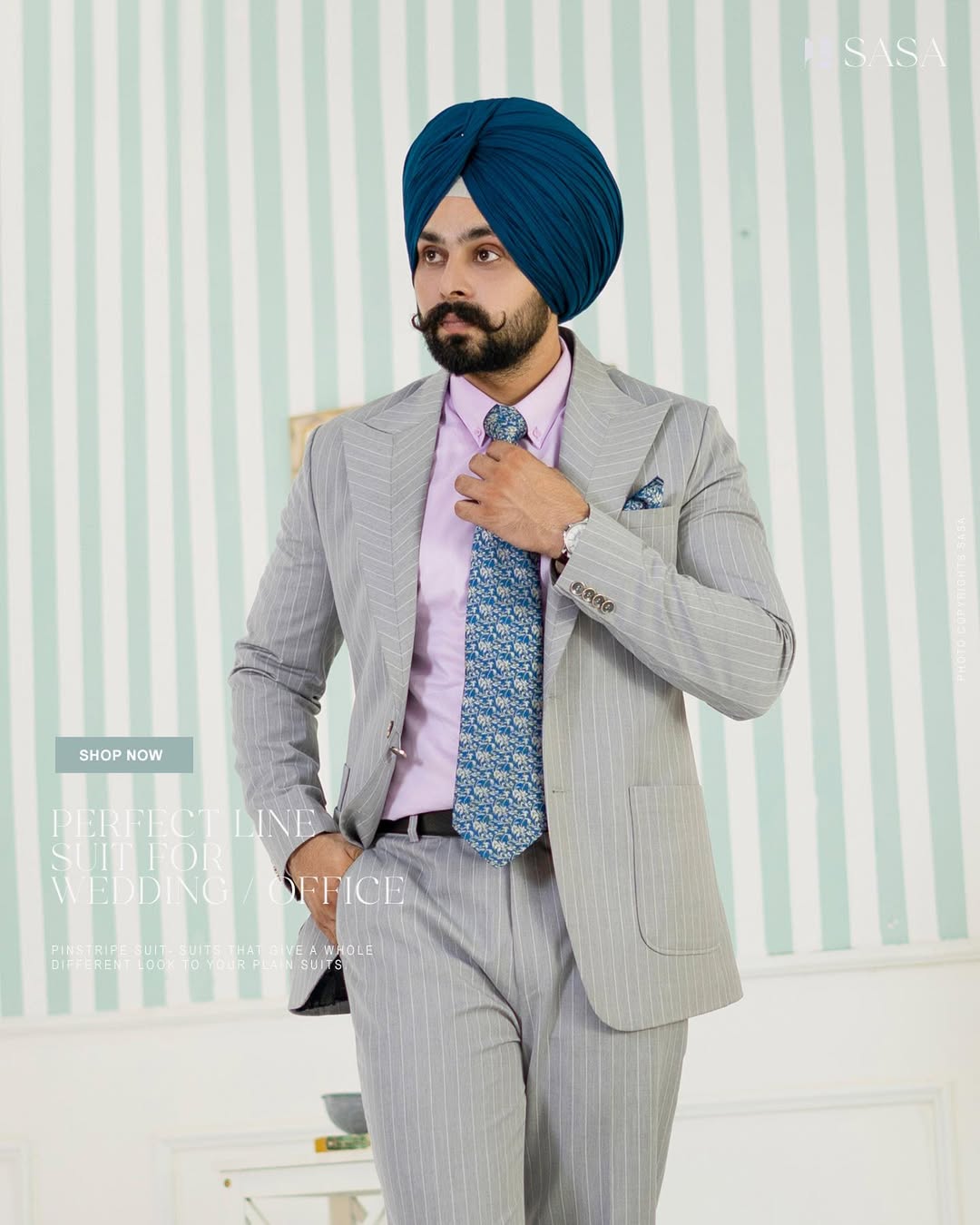 Silver Grey Pinstripe Suit