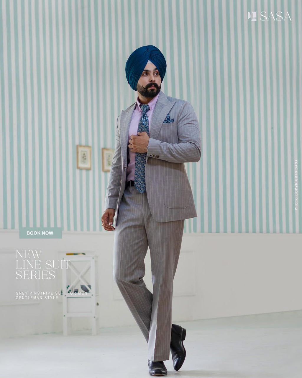 Silver Grey Pinstripe Suit
