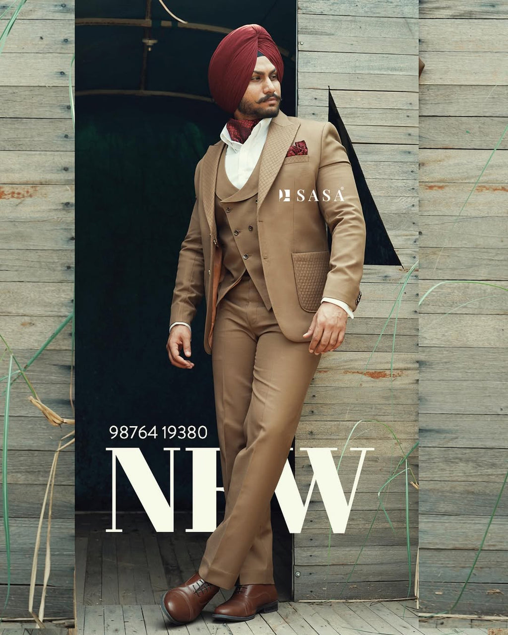 Camel Brown Wedding Suit