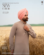 Coffee Brown Baaz Embroidered Jacket with Pale Pink Kurta Pajama