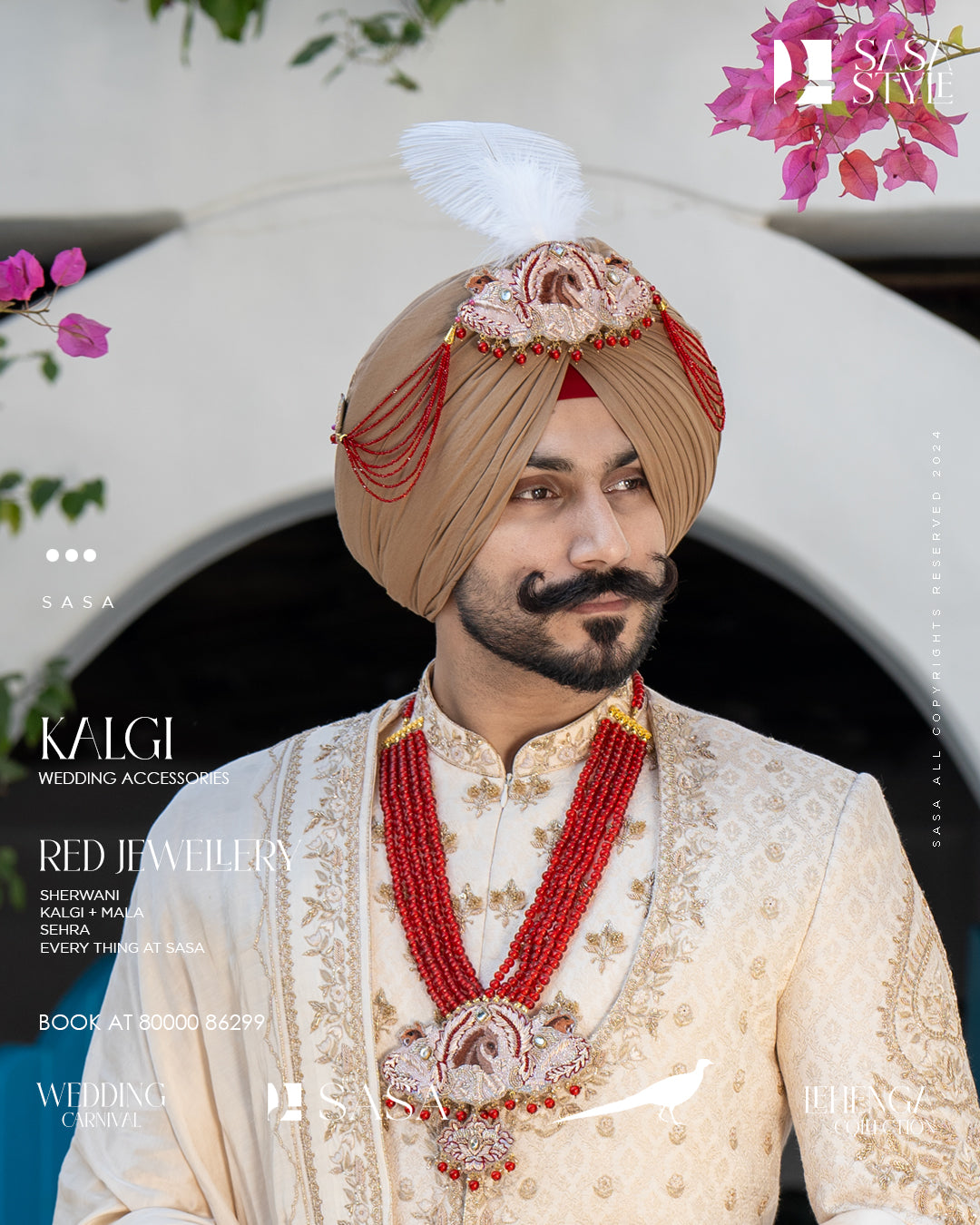 Crimson Red Layered Kalgi