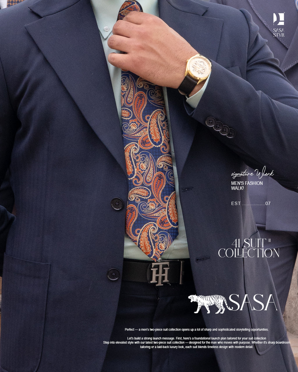 Dark Navy Blue Two-Piece Suit for Classic Modern Formal Style