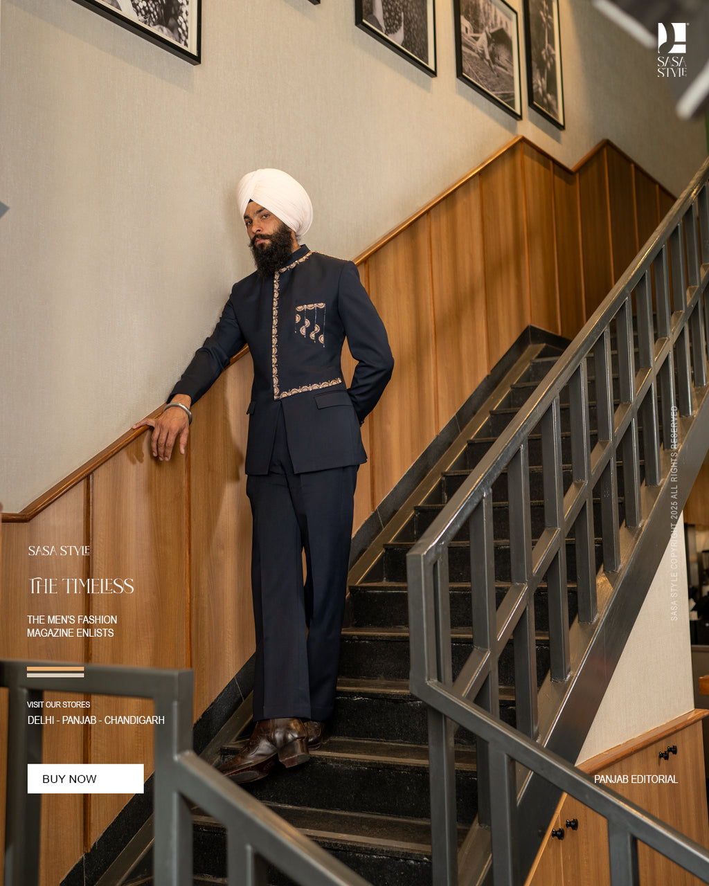 Deep Navy Band Gala Pant for Timeless Sophistication
