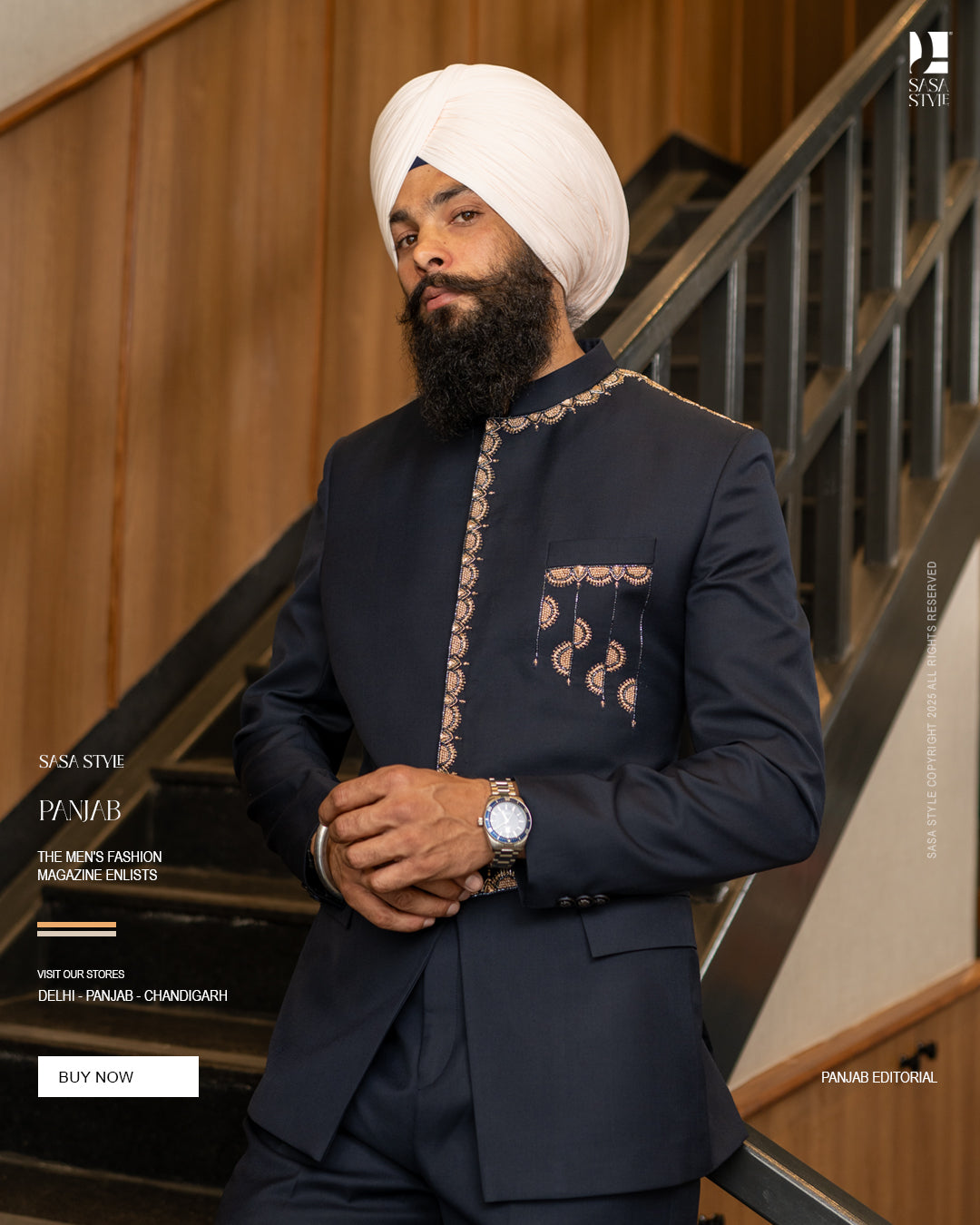 Deep Navy Band Gala Pant for Timeless Sophistication