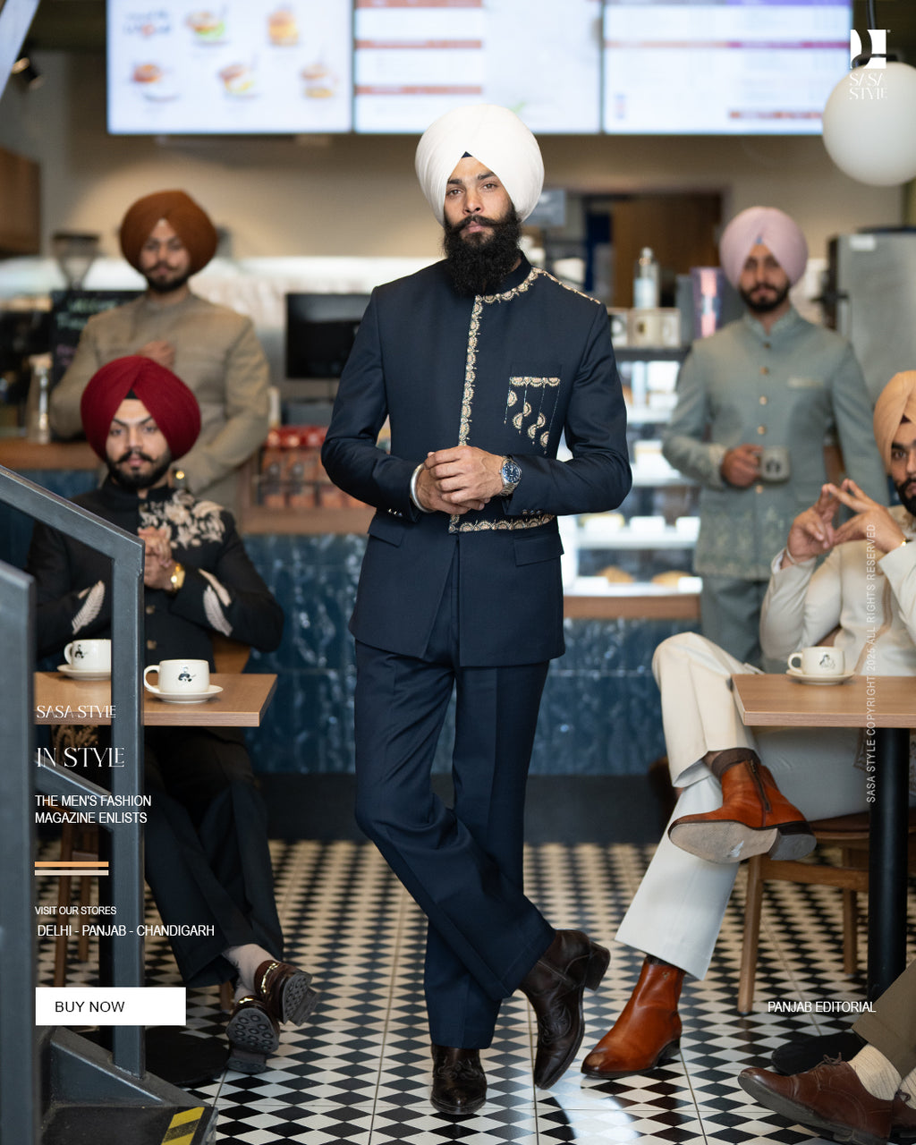 Deep Navy Band Gala Pant for Timeless Sophistication