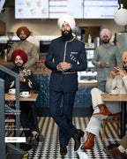 Deep Navy Band Gala Pant for Timeless Sophistication