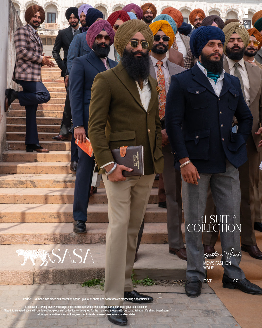 Deep Olive Blazer Paired with Light Beige Tailored Pants Ensemble