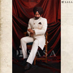 Elegant Ivory Designer Achkan with Royal Contemporary Wedding Appeal