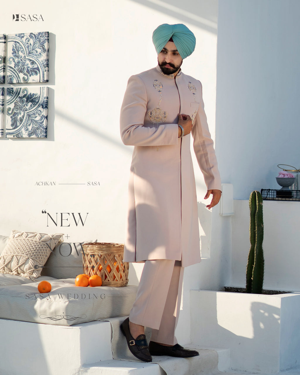 Dusty Rose Achkan Set – A Fusion of Modern & Indian Elegance