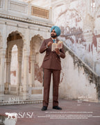 Elegant Chocolate Brown Two-Piece Suit with Timeless Tailored