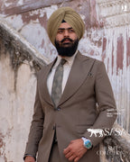 Elegant Olive Brown Two-Piece Suit for Modern Sophisticated Style