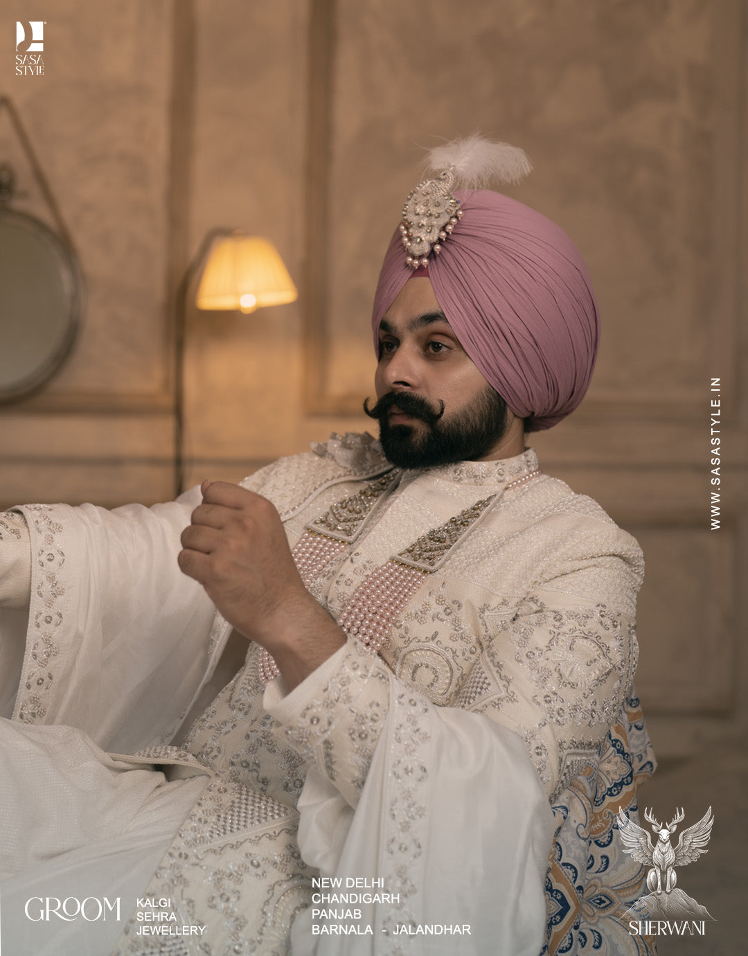 Elegant White Sherwani with Hand Embroidery for Modern Grooms