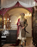 Majestic Mehndi Green and Maroon Sherwani for Sikh Wedding