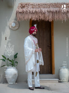 Pearl White Tonal Embroidered Sherwani