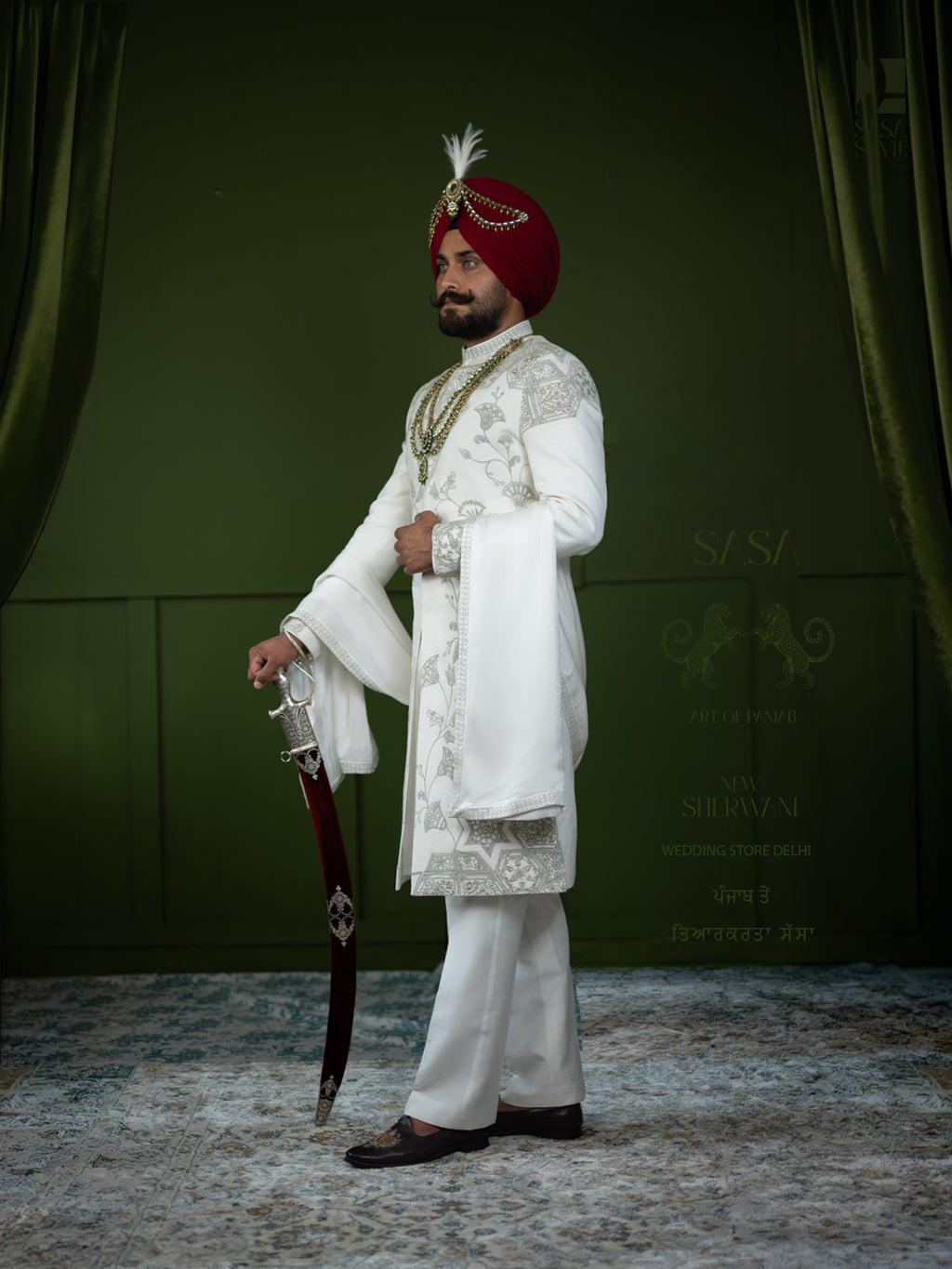 Mehndi Green Kalgi