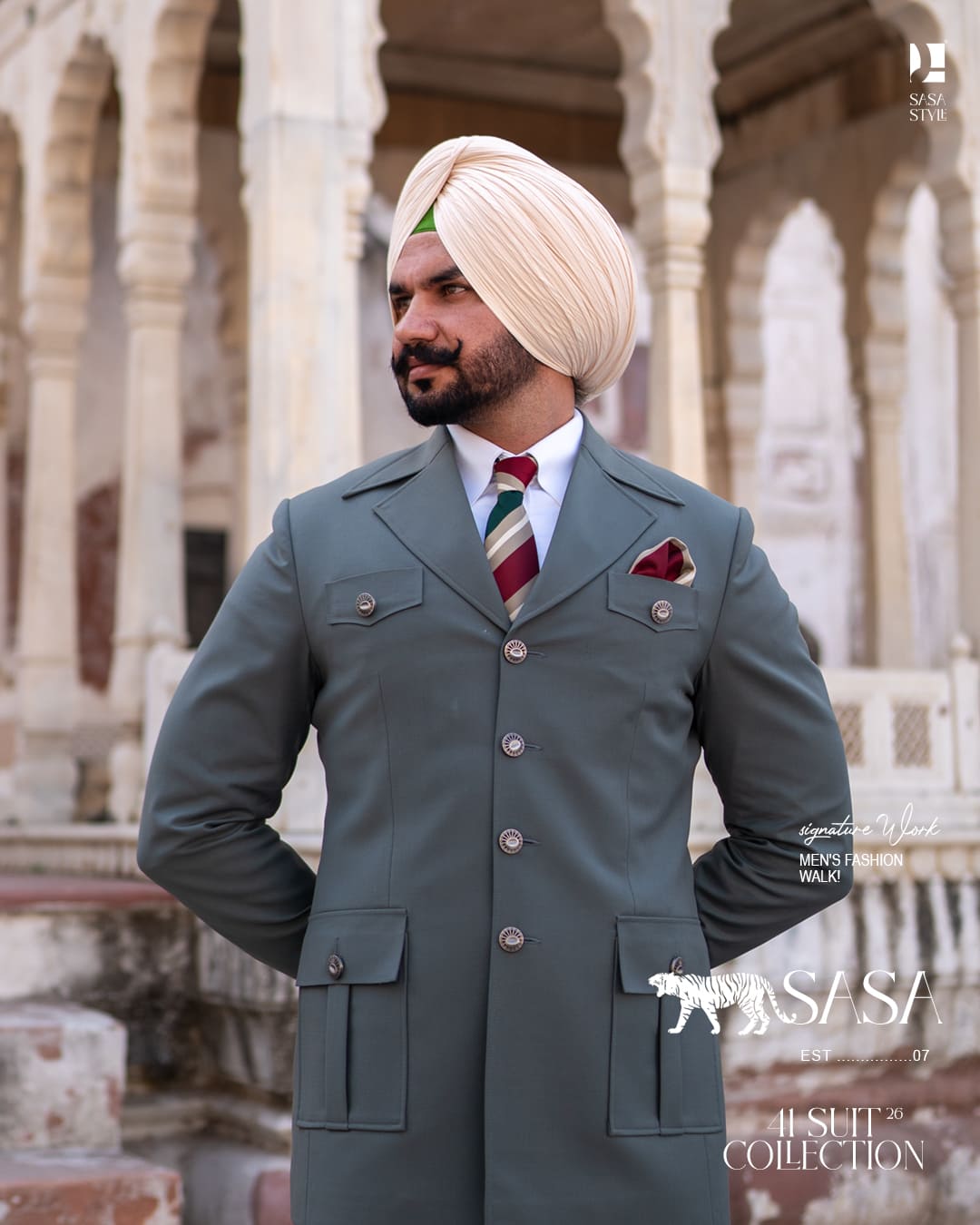 Cream Pagg, Tie and Pocket square