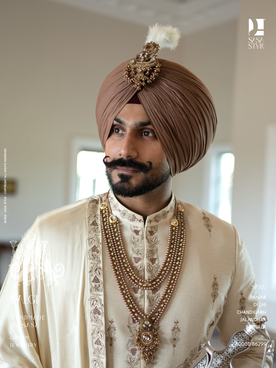 Ivory Handcrafted Sherwani with Regal Embroidery for the Modern Groom