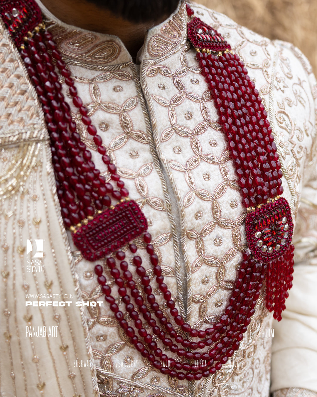 Maharaja Maroon Pearl Mala