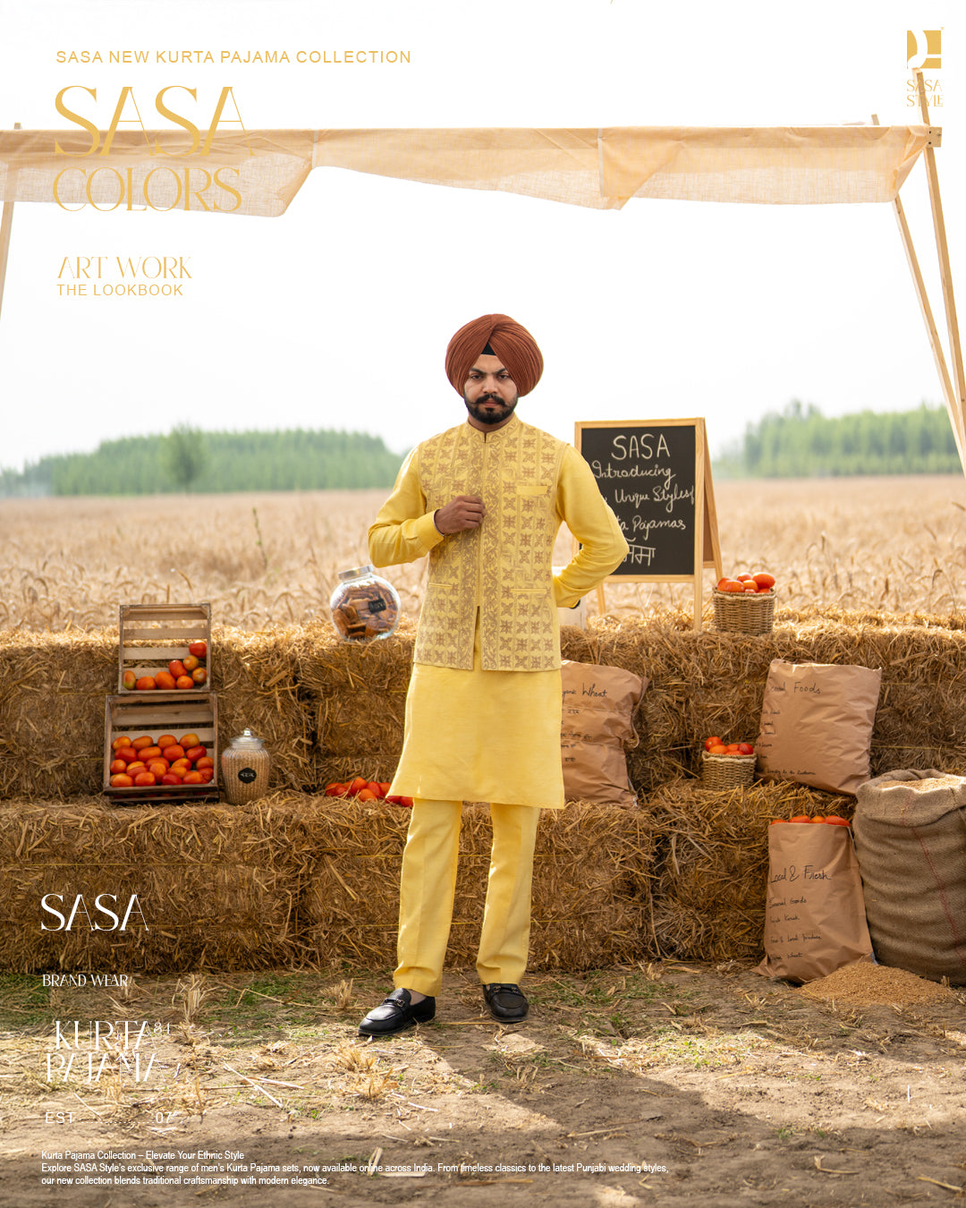 Festive Yellow Embroidered Jacket with Yellow Kurta Pajama