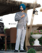 Fog Grey 2 Piece Band Gala Coat Pant