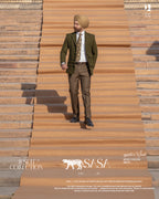 Forest Green Blazer Paired with Stylish Army Green Tailored Pants