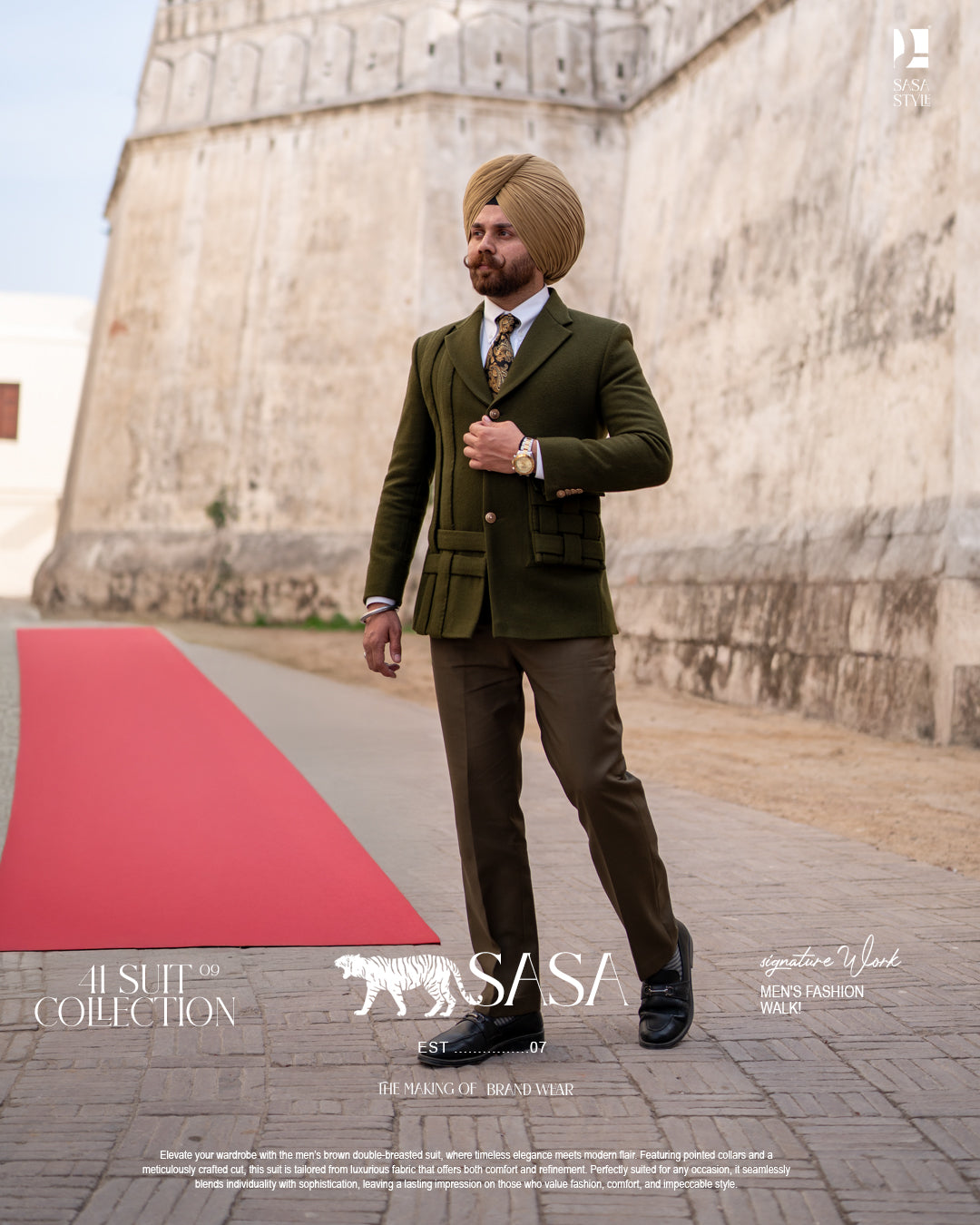 Forest Green Blazer Paired with Stylish Army Green Tailored Pants