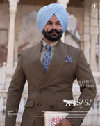 Golden Tan Two-Piece Suit for Modern Elegant Formal Style