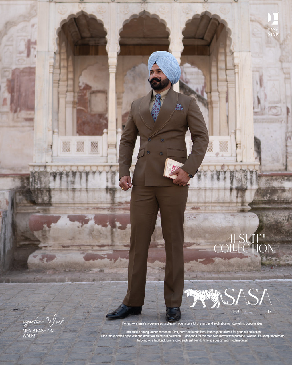 Golden Tan Two-Piece Suit for Modern Elegant Formal Style