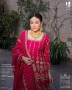 Graceful Rani Pink Embroidered Anarkali Set with Elegant Dupatta