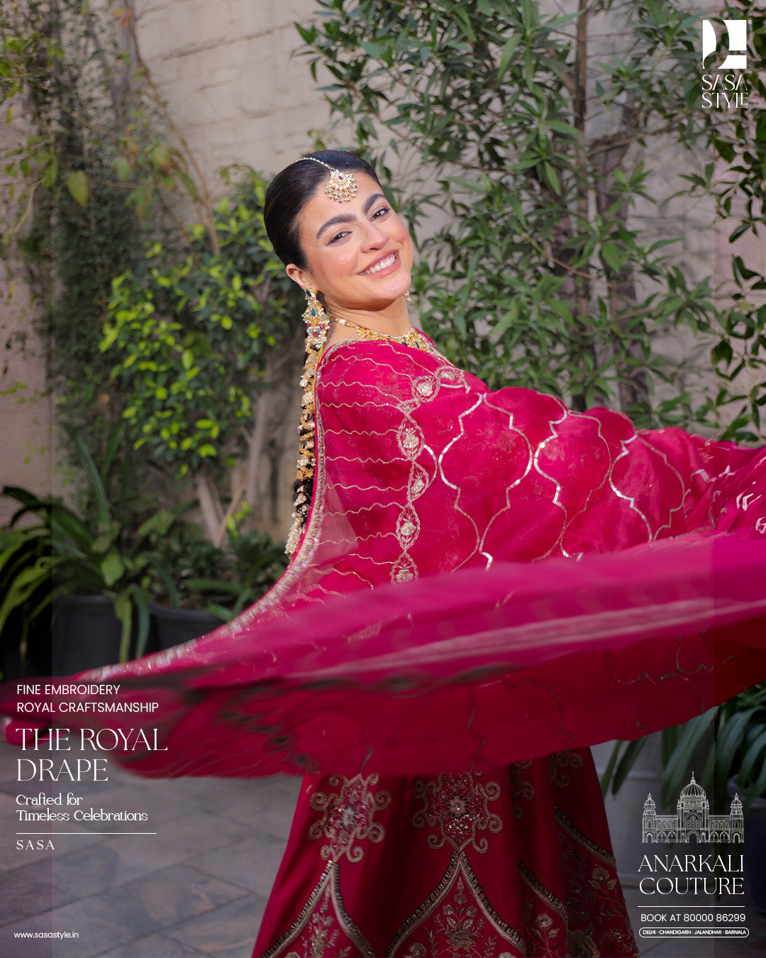 Graceful Rani Pink Embroidered Anarkali Set with Elegant Dupatta