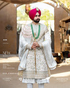 Grace in Grey Hand-Embellished Sherwani