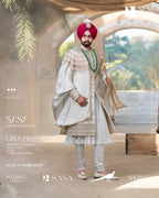 Grace in Grey Hand-Embellished Sherwani