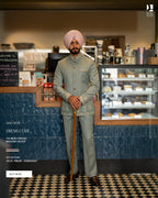 Grace in Light Blue Sage: The Timeless Band Gala Pant Style