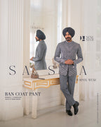 Gray 2 Piece Band Gala Coat Pant