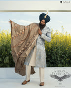 Grey Achkan with Kurta Pajama