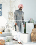 Grey Velvet Achkan with Kurta Pajama – A Modern Take on Tradition