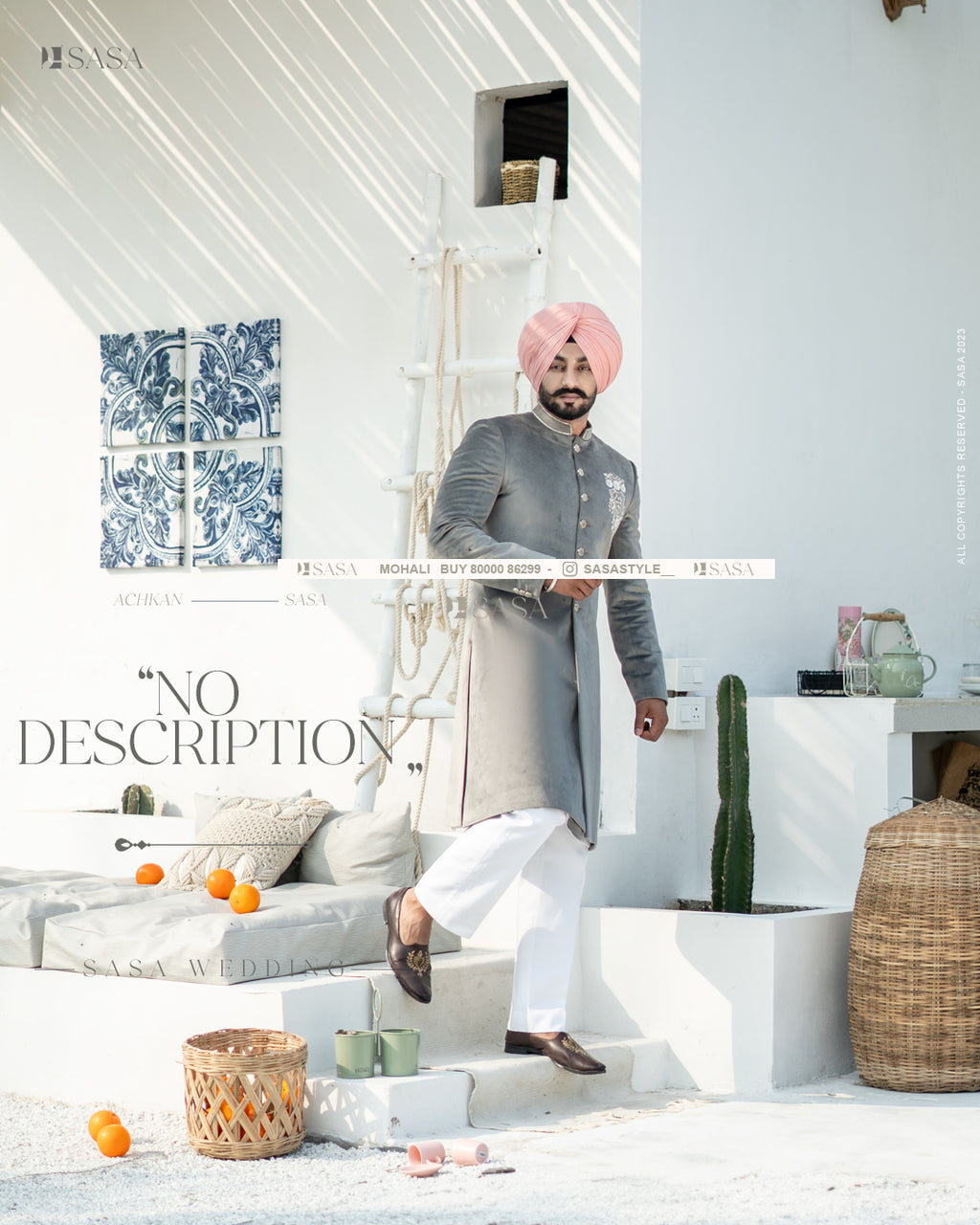 Grey Velvet Achkan with Kurta Pajama – A Modern Take on Tradition