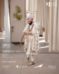 Ivory Brocade Angrakha Sherwani with Antique Gold Hand Embroidery
