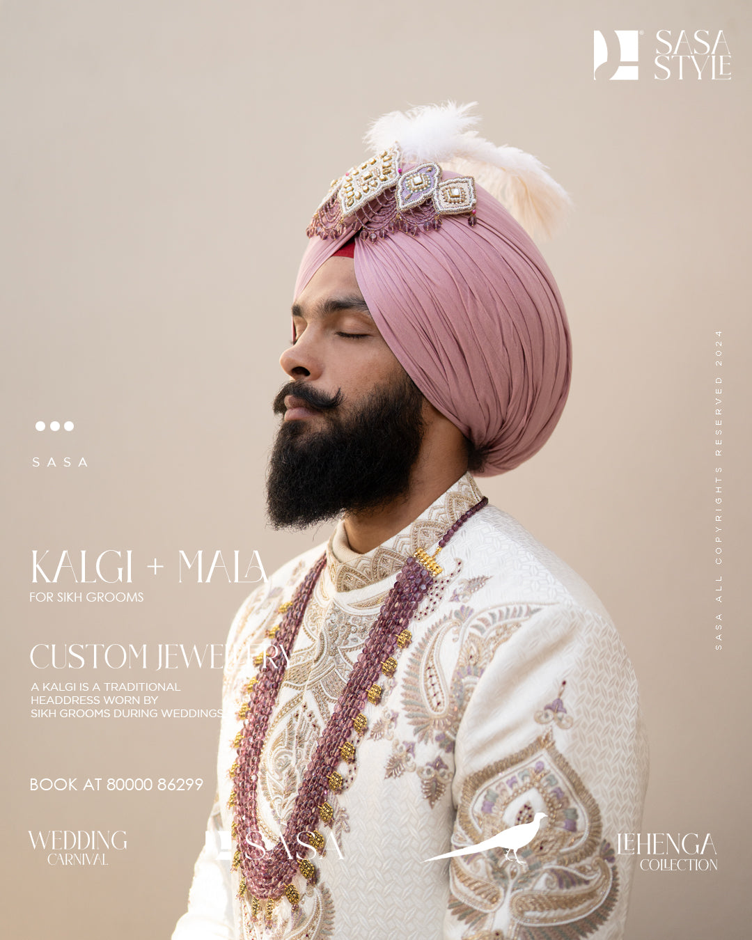 Ivory Brocade Angrakha Sherwani with Antique Gold Hand Embroidery