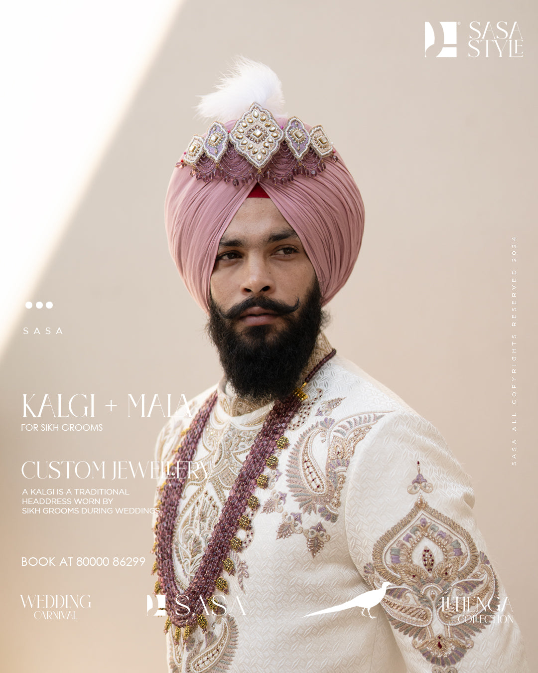 Ivory Brocade Angrakha Sherwani with Antique Gold Hand Embroidery