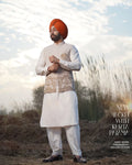 Ivory Embroidered Jacket with Off-White Kurta Pajama