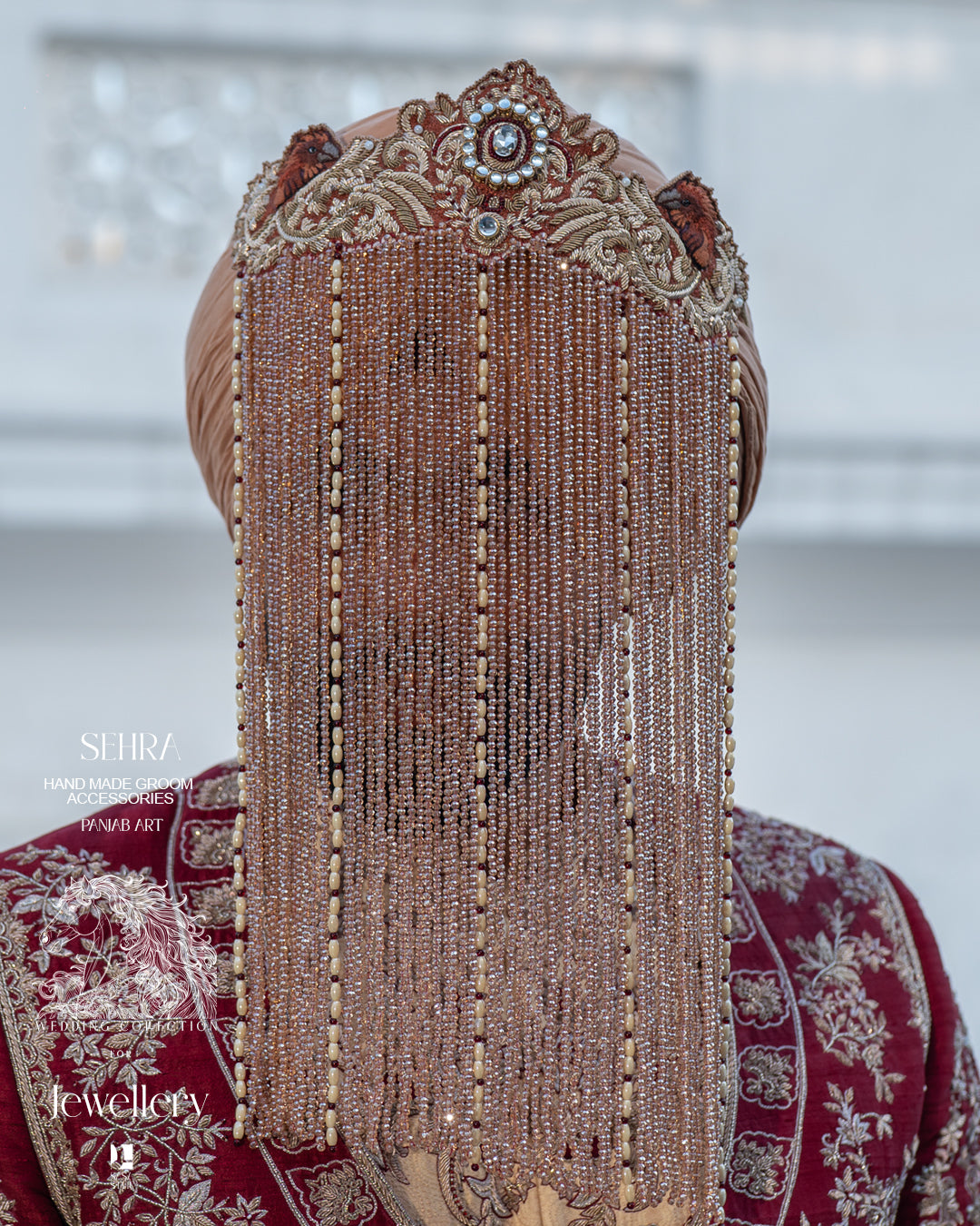 Antique Rose Beaded Sehra