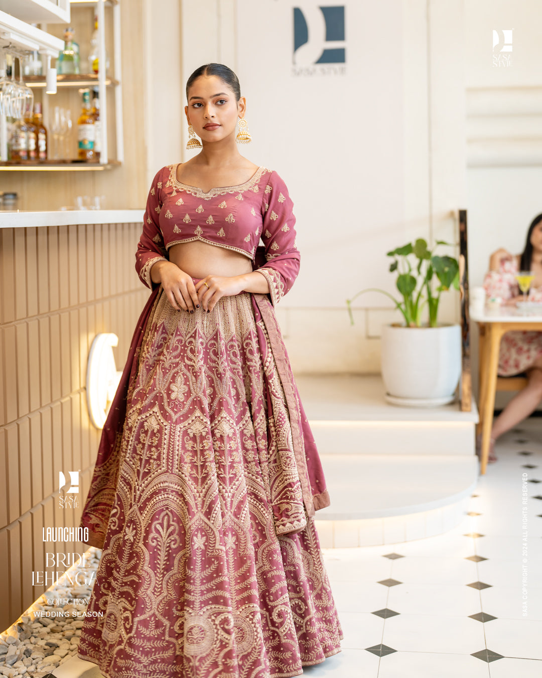 Exquisite Hand Embellished Kora Work Lehenga