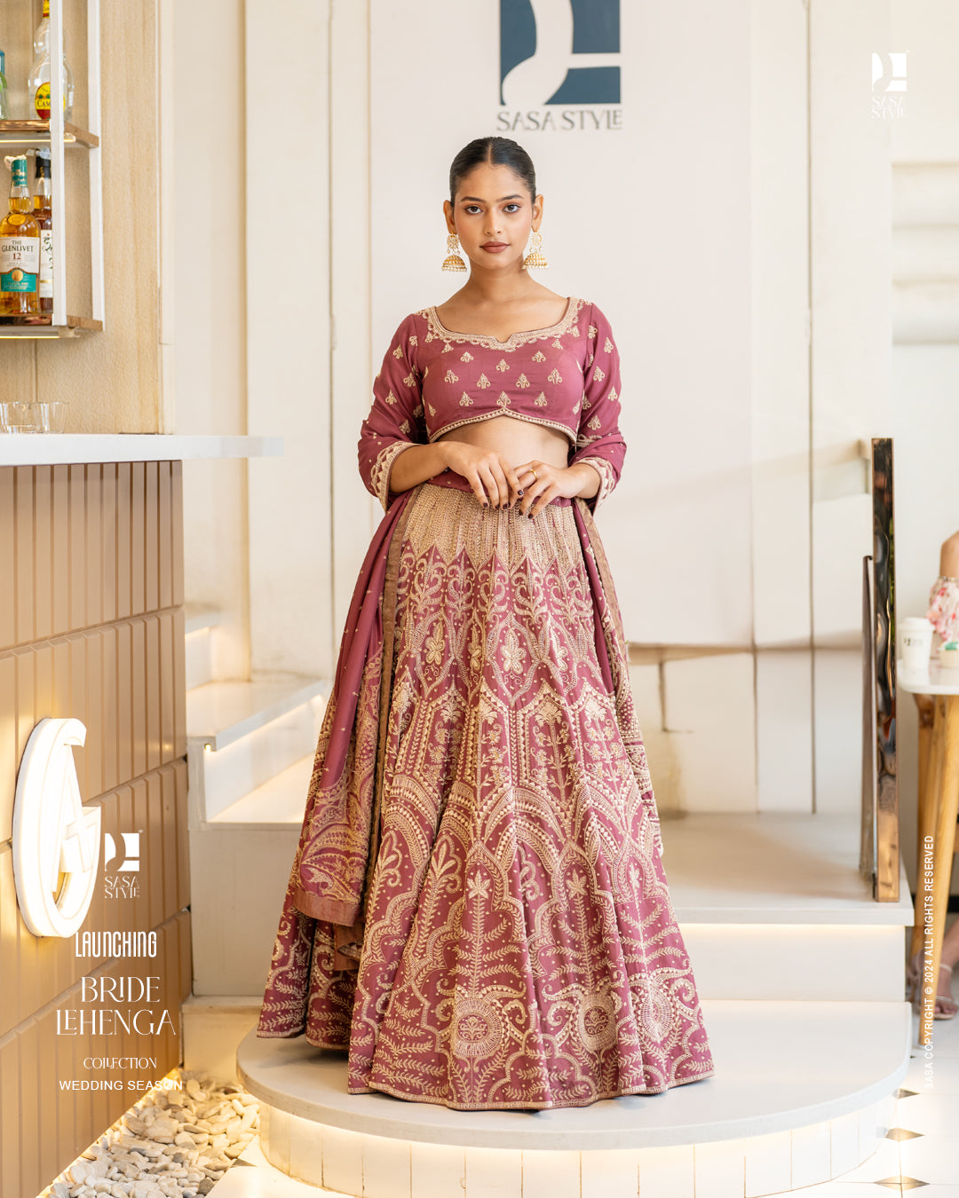Exquisite Hand Embellished Kora Work Lehenga