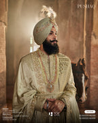 Lemon Green & Pink Kalgi – Regal Elegance Redefined