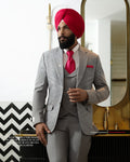 Light Gray Colour 3pc Coat Vest Pant