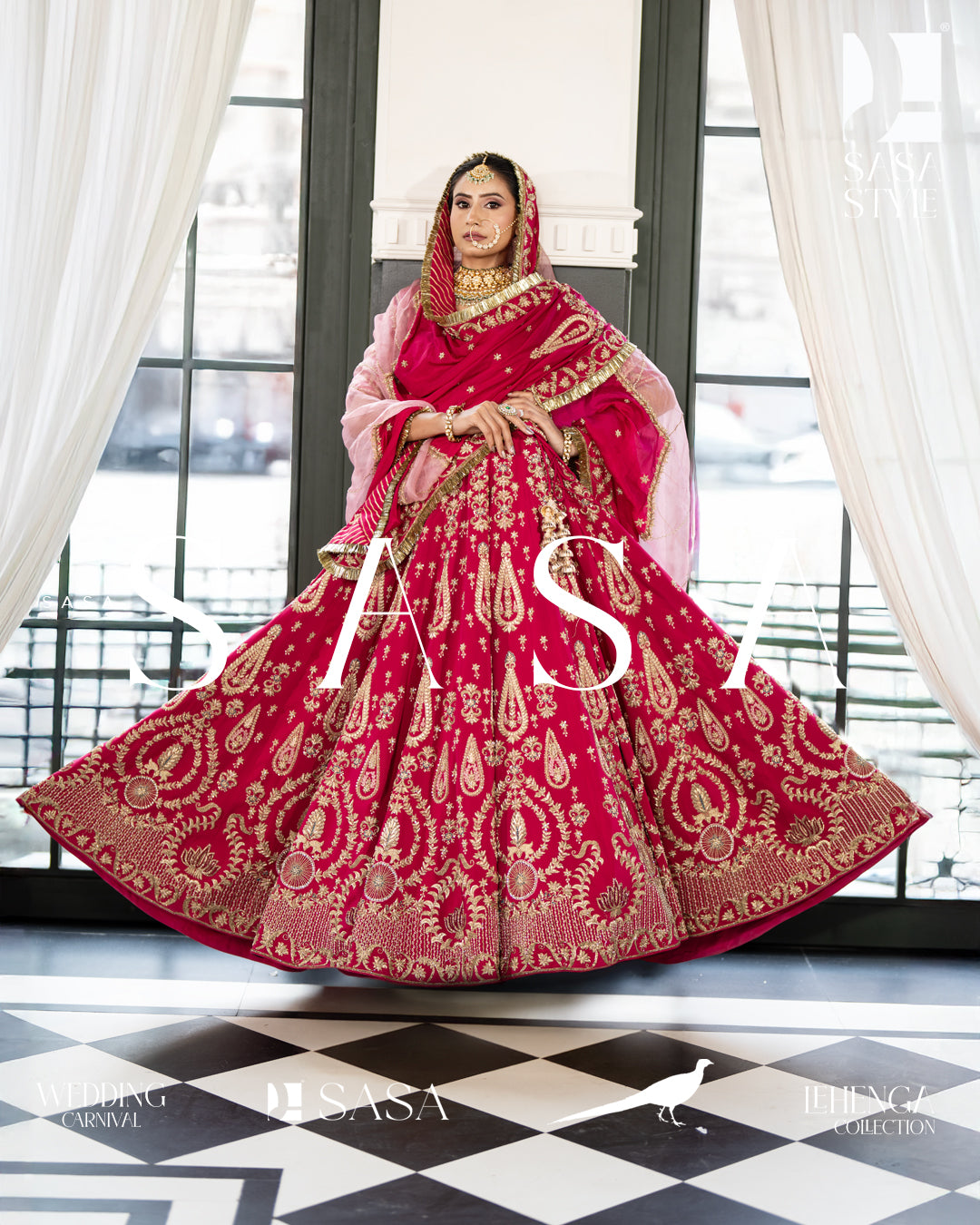 Stunning Magenta Pink Pure Silk Lehenga with Hand Embroidery
