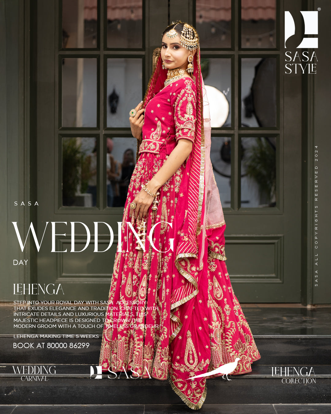 Stunning Magenta Pink Pure Silk Lehenga with Hand Embroidery